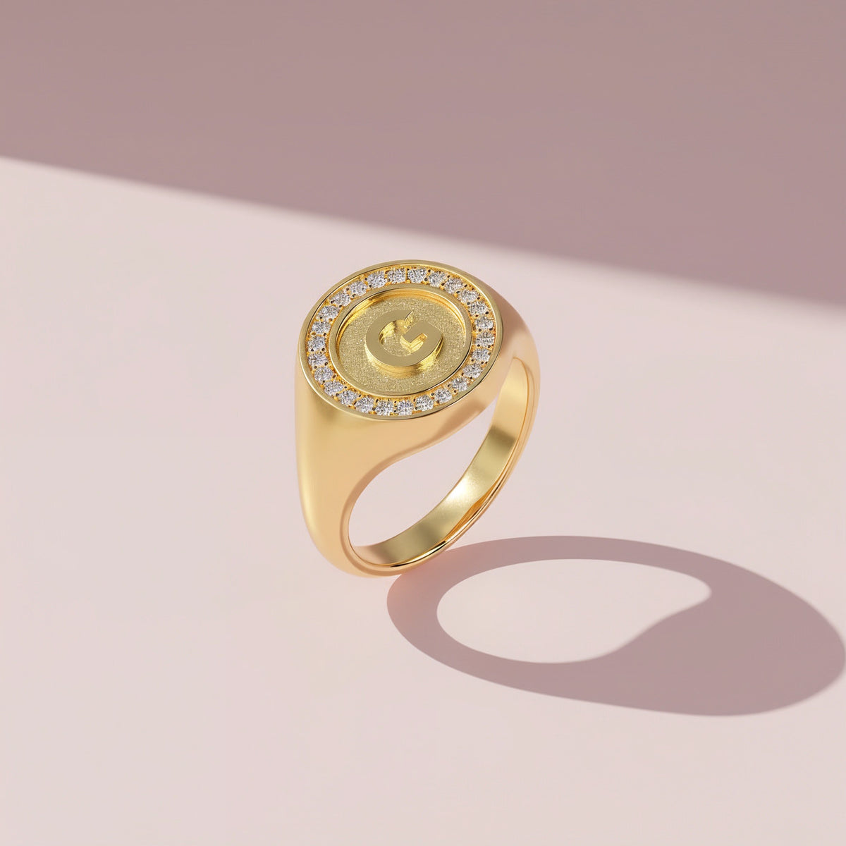 18K Gold Plated Silver Monogram Initial Ring