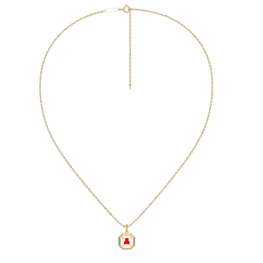 Enamel Charm Necklace Silver SN052