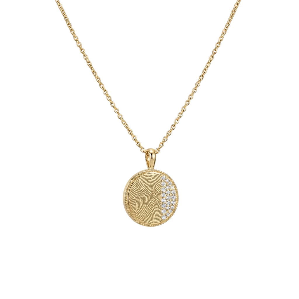Gold Plated Plain-Edge Round Necklace