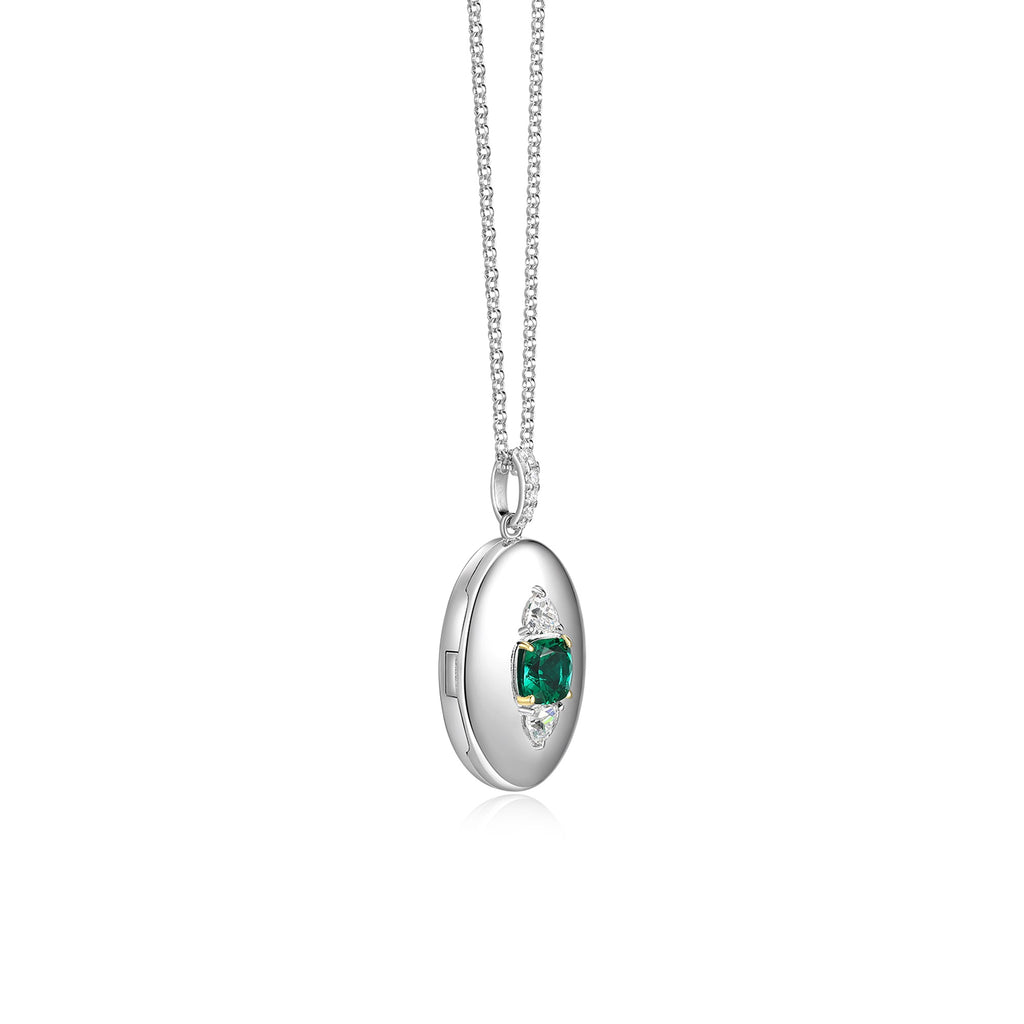 Guardian Eye Birthstone Locket Silver