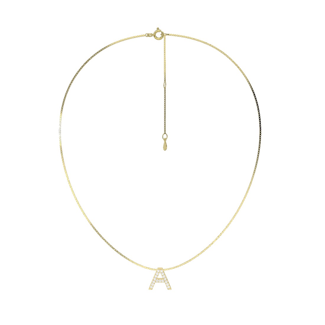 18k Gold Plate Initial Necklace