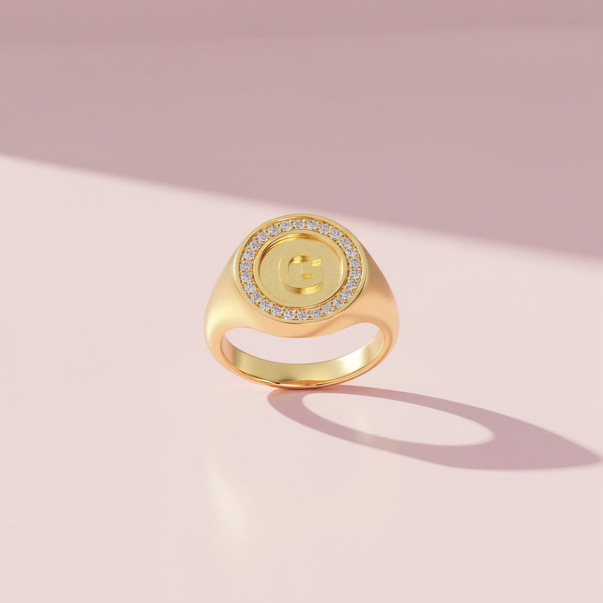 18K Gold Plated Silver Monogram Initial Ring