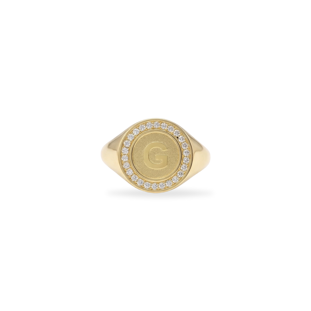18K Gold Plated Silver Monogram Initial Ring
