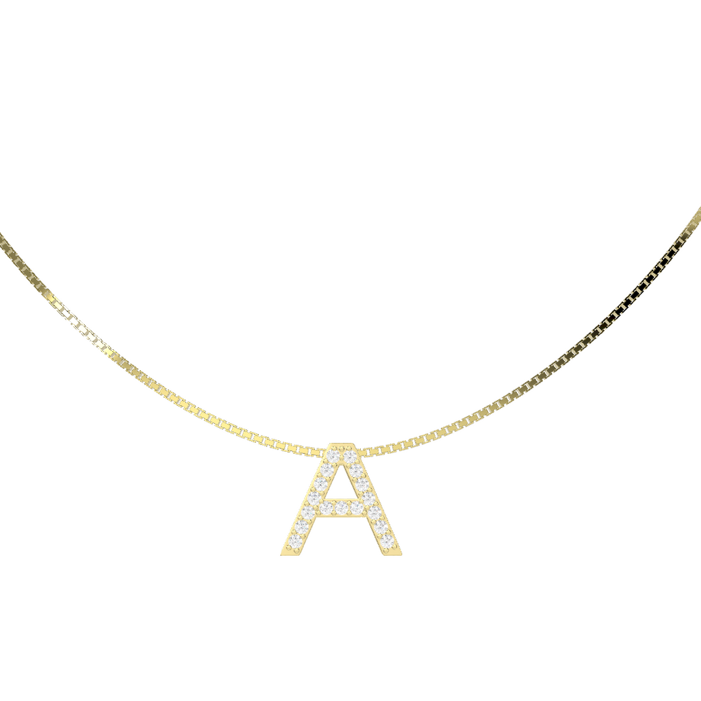 18k Gold Plate Initial Necklace