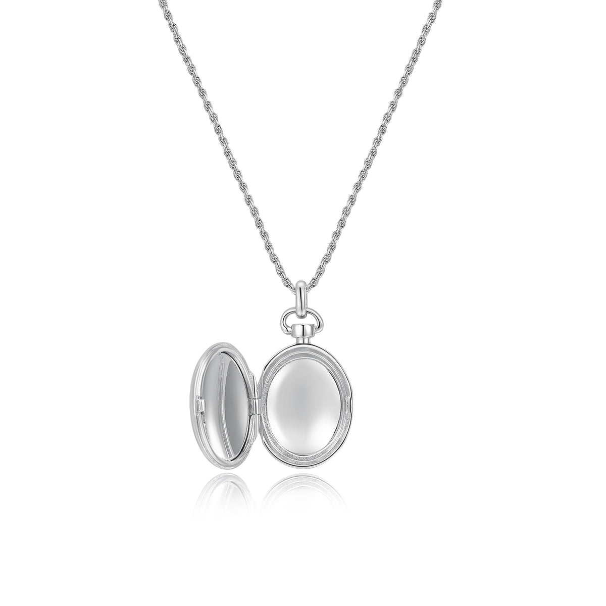 Rhodium Plated Luna Oval Whisper Locket SN011