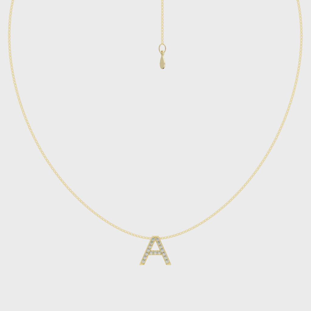 18k Gold Plate Initial Necklace