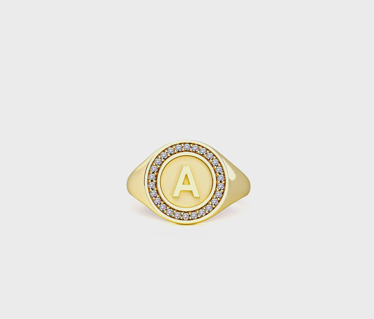 18K Gold Plated Silver Monogram Initial Ring