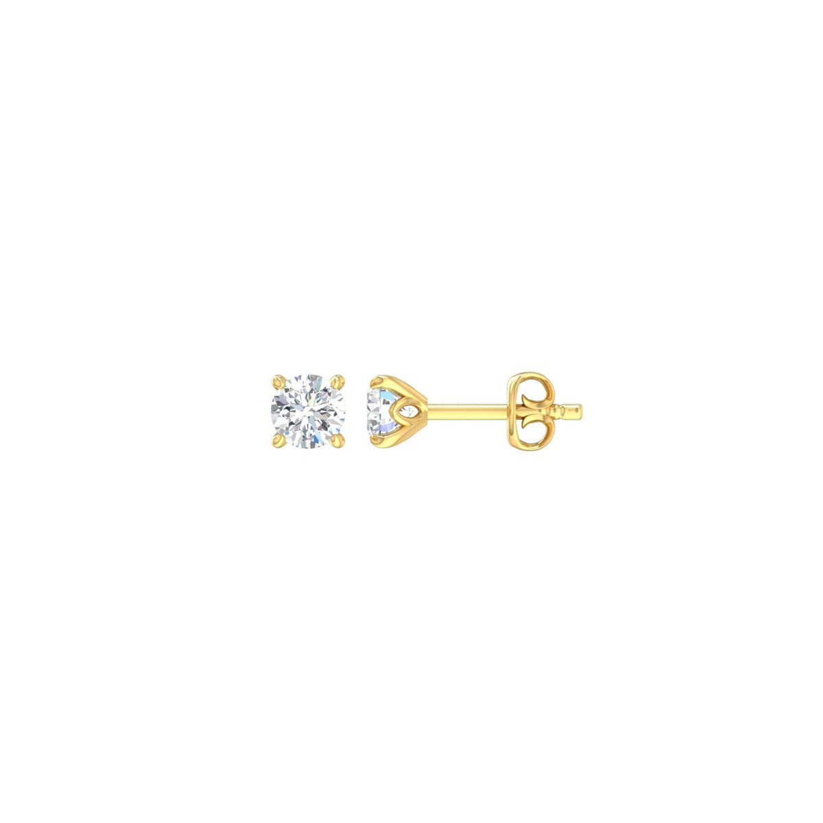 9ct Yellow Gold Lab-Grown Round Studs .50ct